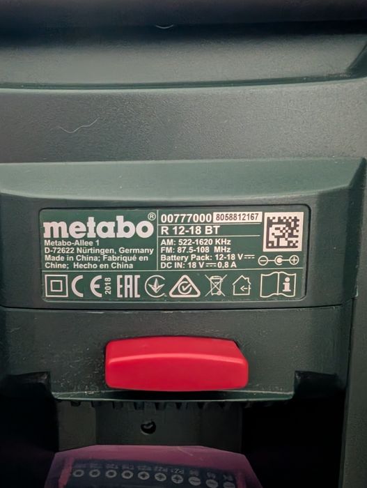 Radio Metabo z bluetooth