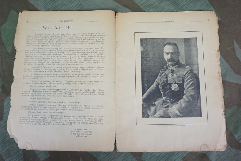 Jednodniówka POW 1928r Sosnowiec Dąbrowa Śląsk Piłsudski Legiony