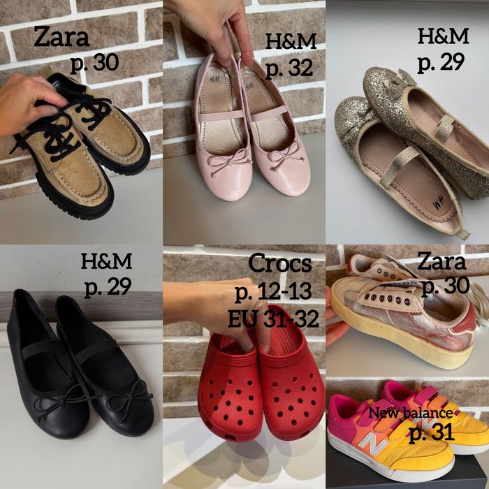 Zara, h&m, crocs, туфлі, балетки, кросівки, кеди р. 29, 30, 31, 32