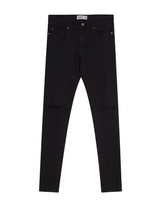 джинсы узкачи черные pull bear мужские