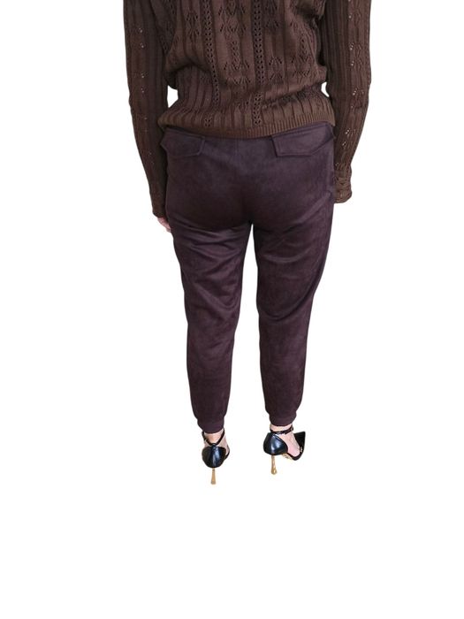 Spodnie bojówki zamszowe VELVET MOVE czekoladowe Velsatino rozmiar M