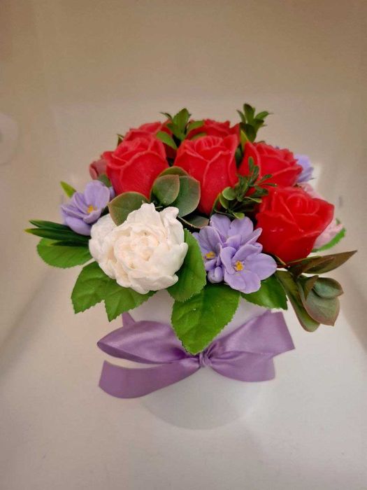 квіти з мила букет на 8 березня, подарунок для жінок доставка по місту