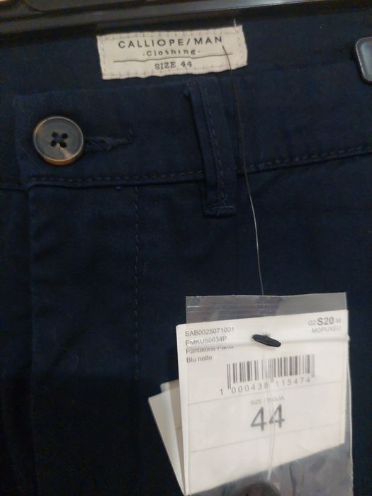 Spodnie męskie granatowe materiałowe 44