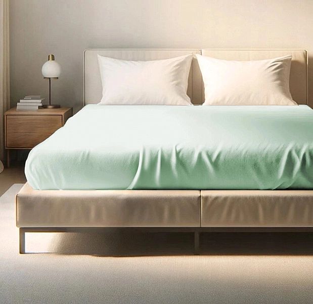 Prześcieradło 160x210 tradycyjne SATYNA BAWEŁNIANA Bolzano MIĘTOWE