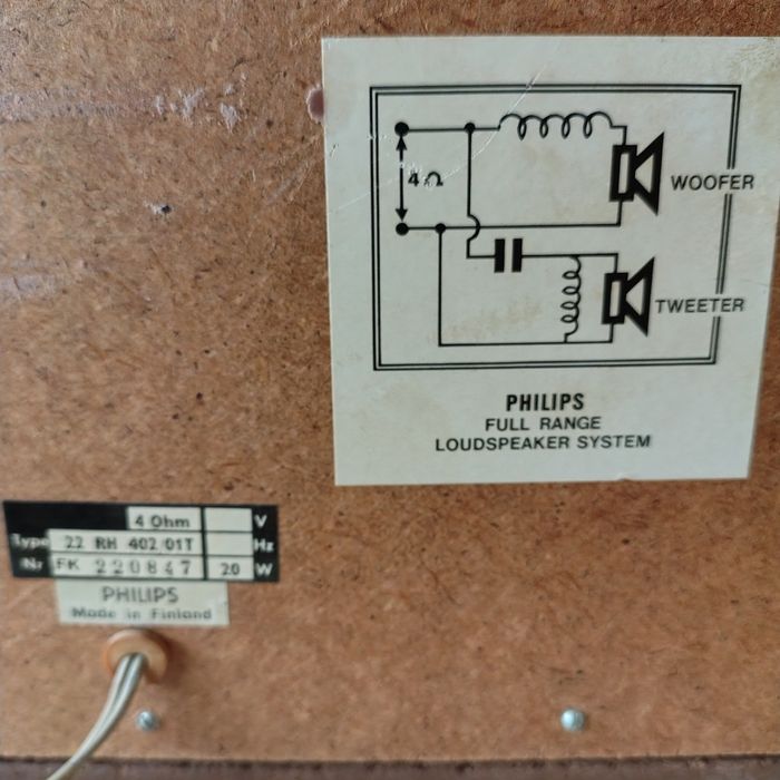 Kolumny retro Philips Range Loudspaker System Typu 22 RH 402/01T