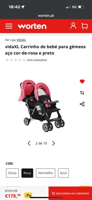 Vendo carrinho de gémeas ou irmãs próximas novo