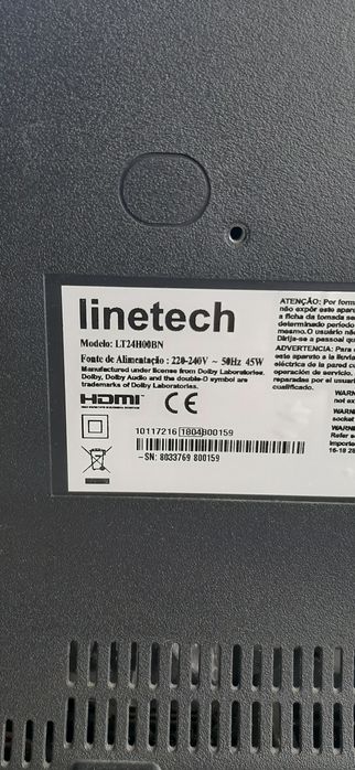 Tv linetech "24"  para peças