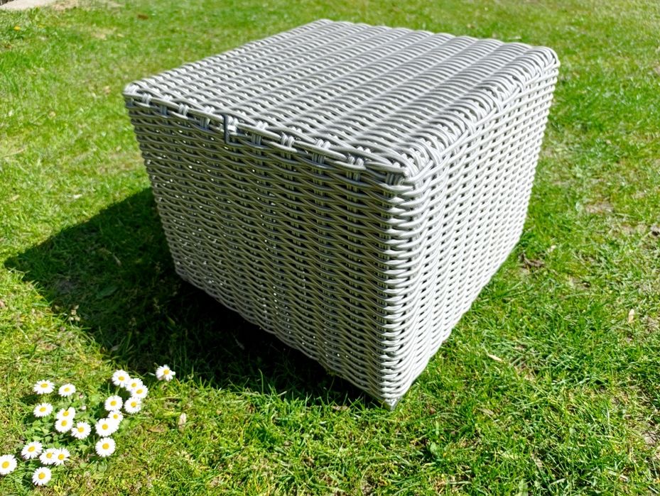 Pufa ogrodowa + poduszka 3 szt, pufy ogrodowe meble