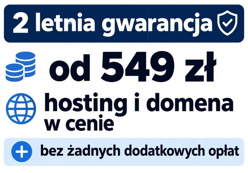 Strona internetowa dla firmy | 549 zł | 5 lat utrzymania