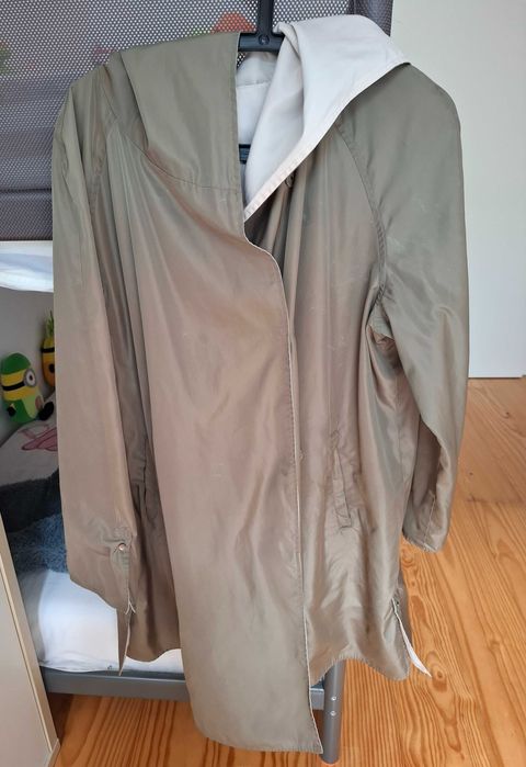 parka de dupla face. Verde e Bege