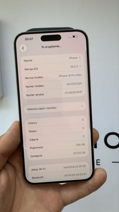 Iphone 15 Pro Max 256 GB 100 % Bareria  Gwarancja !