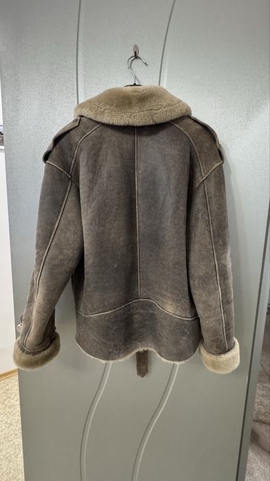 Продам зимову шкіряну дублянку з натурального хутра