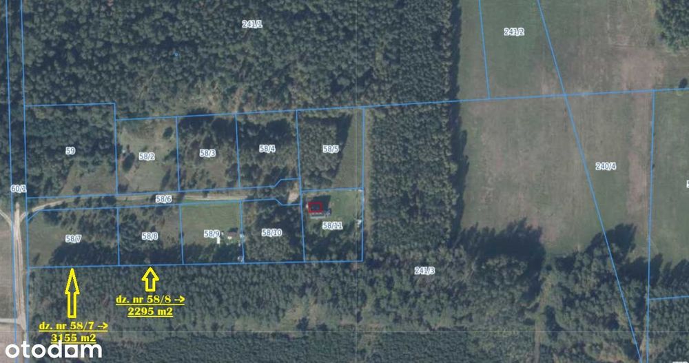 Chorzępowo działka budowlana 2295 m2 JEZIORO pod lasem MPZP Sieraków
