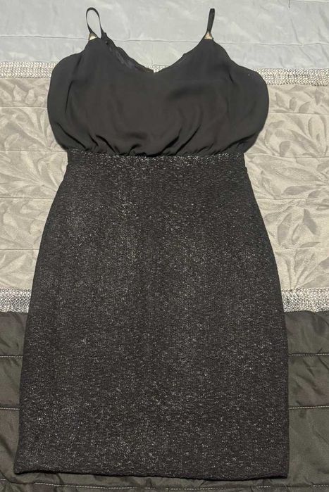 Vestido preto e prateado