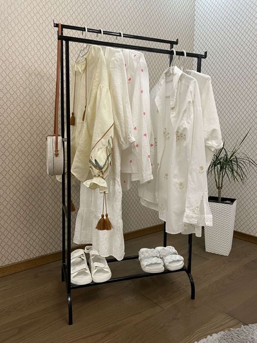 Вешалка стойка метал для одежды напольная двойная