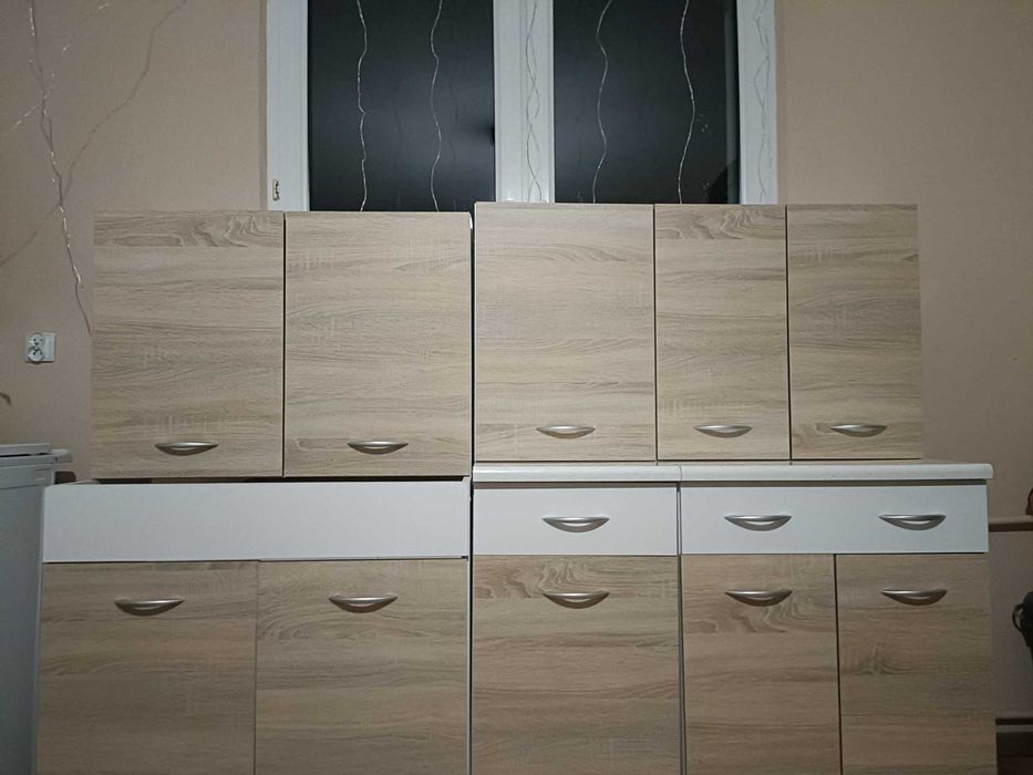 Meble kuchenne - biały, dąb sonoma