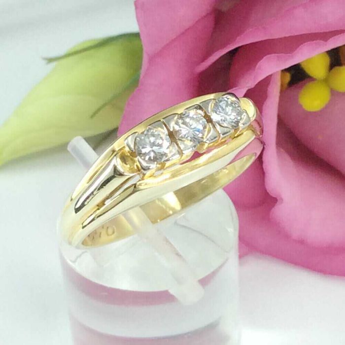 Pierscionek z brylantami 0,42ct VSI/P1 /H 14k zloto rozmiar 21   6,19g