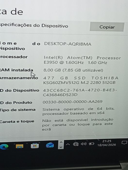 Chuwi Lapbook com Windows 11 pro e carregador