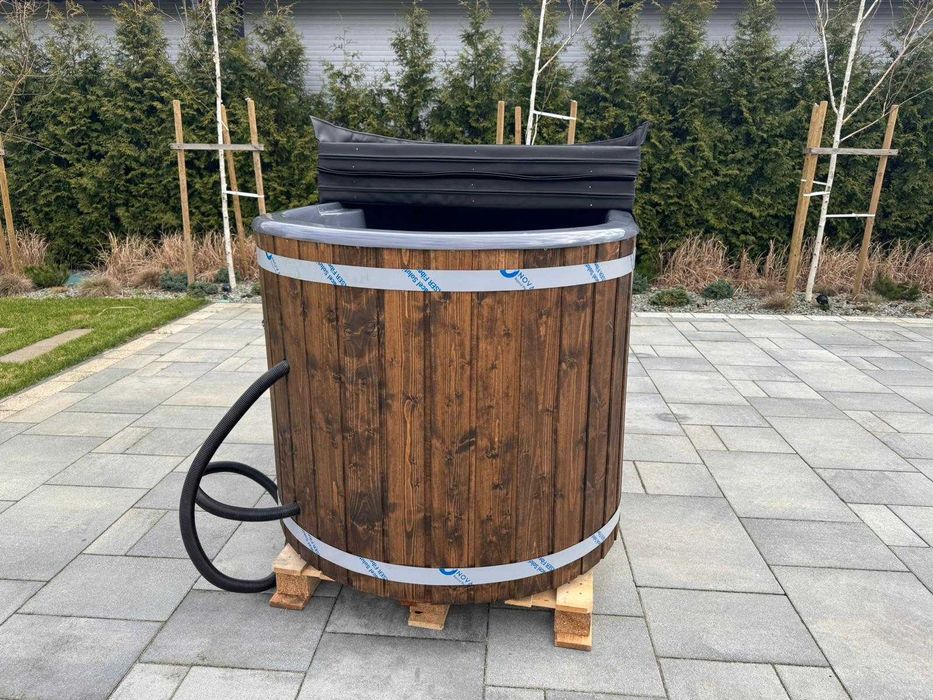Balia ogrodowa Ofuro dwuosobowa jacuzzi hydromasaż bania piec drewno