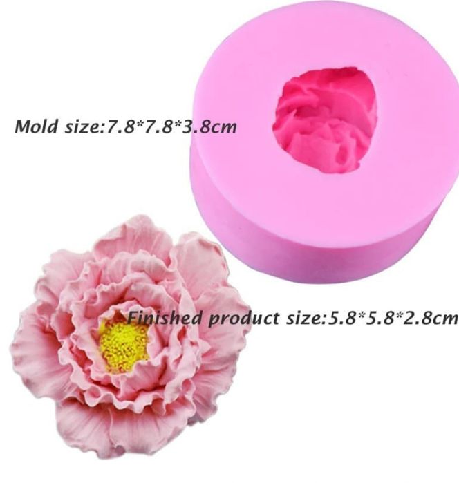 Силіконова форма молд півонія пион для свічок, мила,  декору