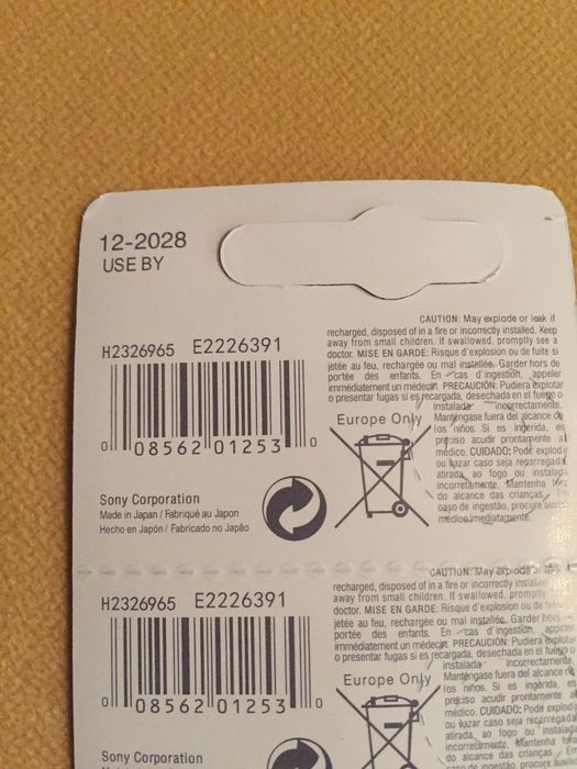 Pilhas Sony ref. 377 / SR626SW para relógios.