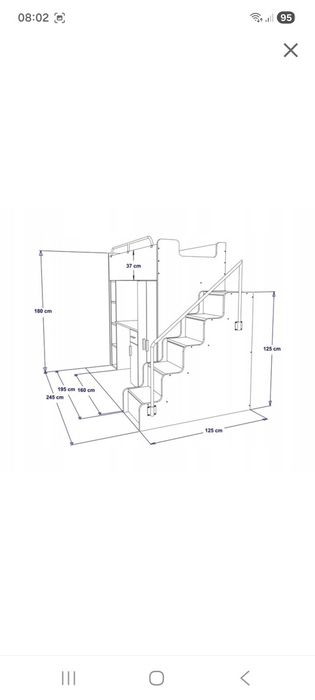 Łóżko piętrowe z biurkiem