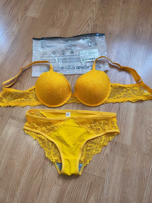 Komplet bielizny nowy żółty