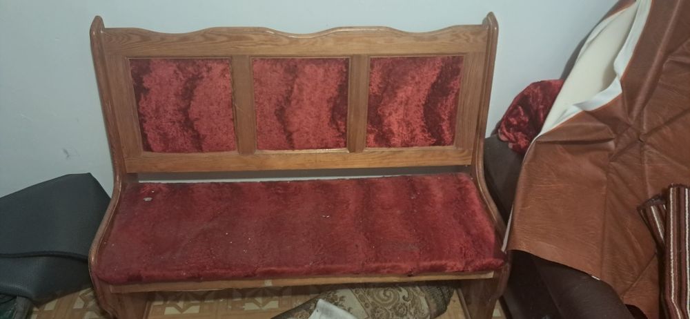 Meble drewniane Ławka kuchenna ze schowkiem Do odnowienia Drewno PRL