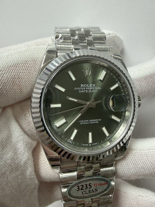 годинник Rolex datejust 41mm Green Клон