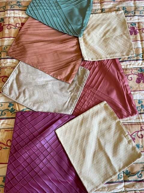 Colcha edredão reversível para Cama de Casal com 7 almofadas