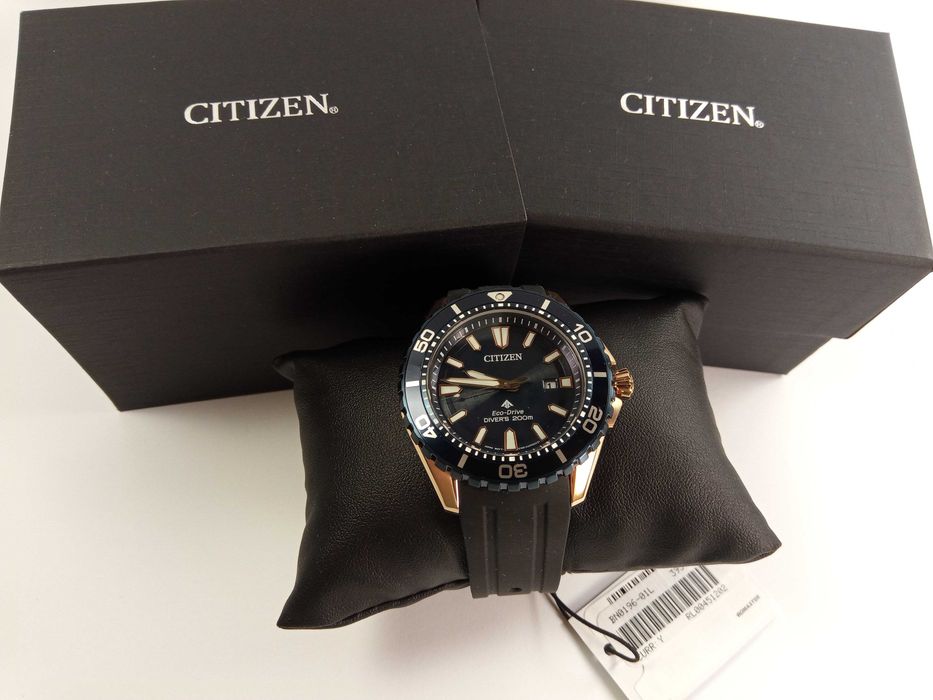 Японские мужские 200м дайверские часы Citizen Eco-Drive BN0196-01L