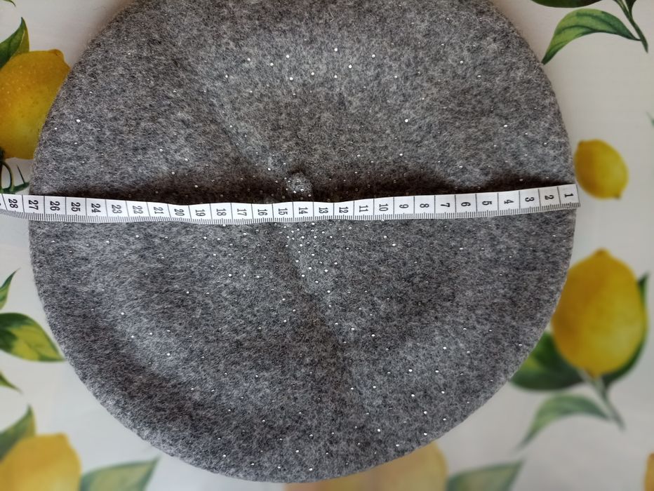 Beret mohito szary antenka cyrkonie