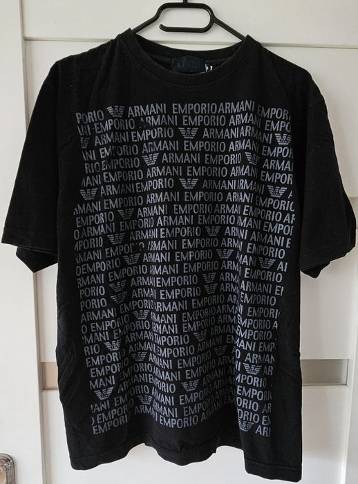 Armani bluzka EA7 L czarna Exchange t shirt piękna emporio