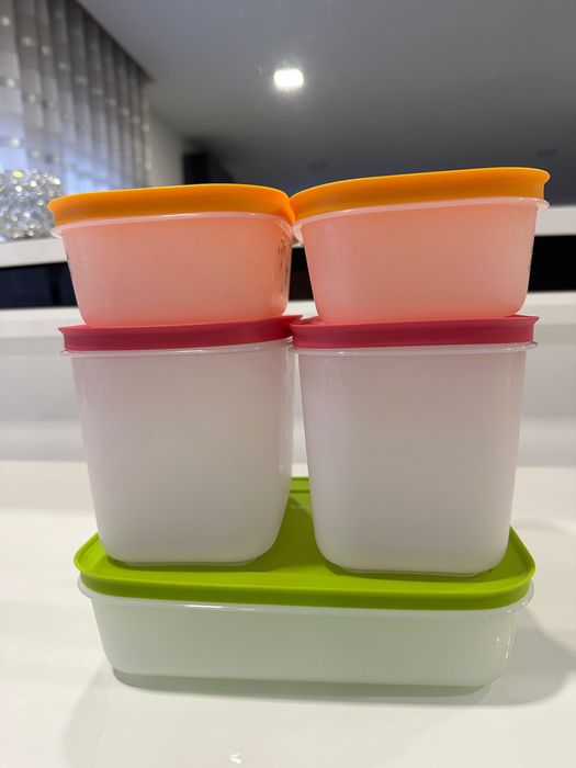 5 Caixas de Congelação (1L + 1.1L + 450 ml) Tupperware