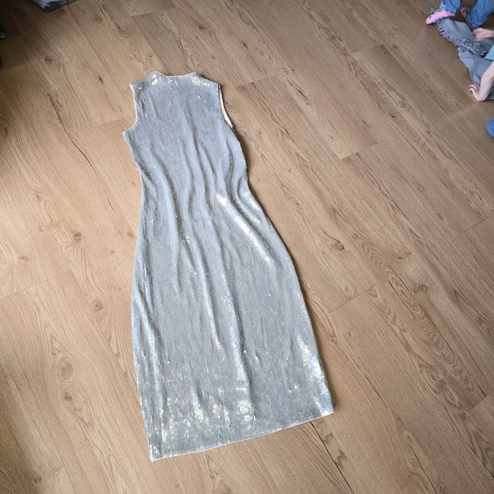 Sukienka midi tuba cekiny Zara syrena m 38 l 40 na ramiączka koktajlow