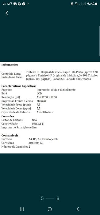Impressora HP por estrear