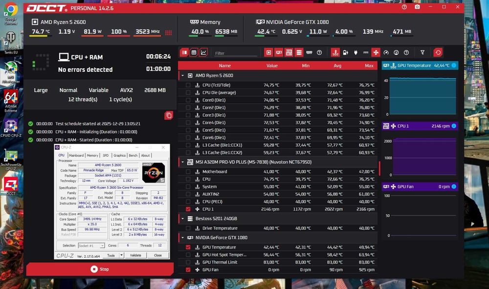 ПК GTX1080+ Ryzen 5 2600+ 16Gb DDR4 ігровий компьютер