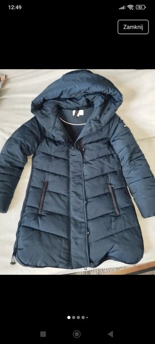 Nowa zimowa dłuższa kurtka płaszcz z kapturem Tom Tailor  M 38