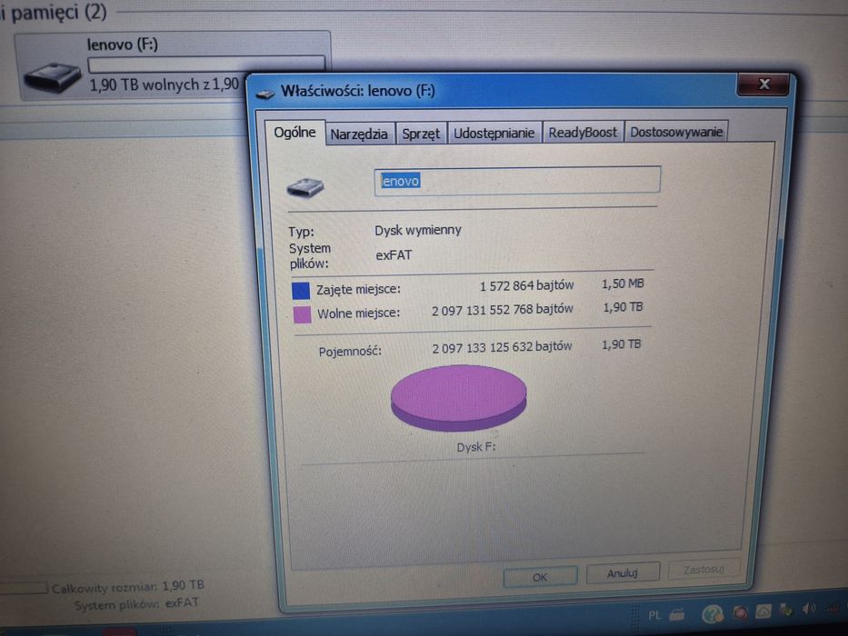 Nowy pendrive Lenovo 2 TB