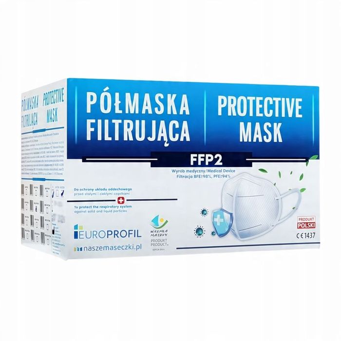 Adeste - 50 białych masek Ffp2 z certyfikatem Ce