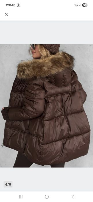 Kurtka mocca z kapturem  XL