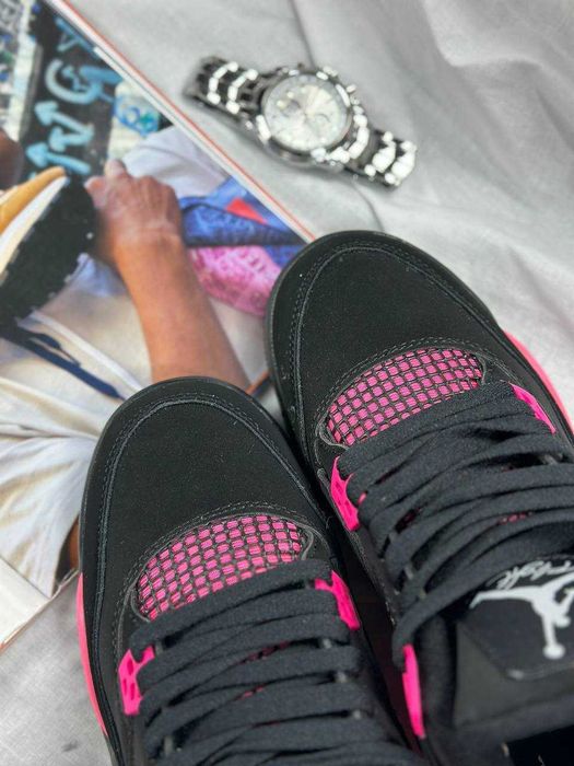 Жіночі Кросівки Nike Jordan 4 Black Pink, кроссовки Jordan