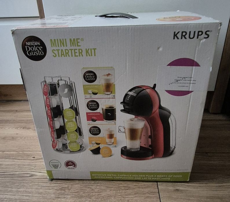 Krups Ekspres do kawy kapsułkowy De'Longhi Mini Me Szklanki Łyżeczki K