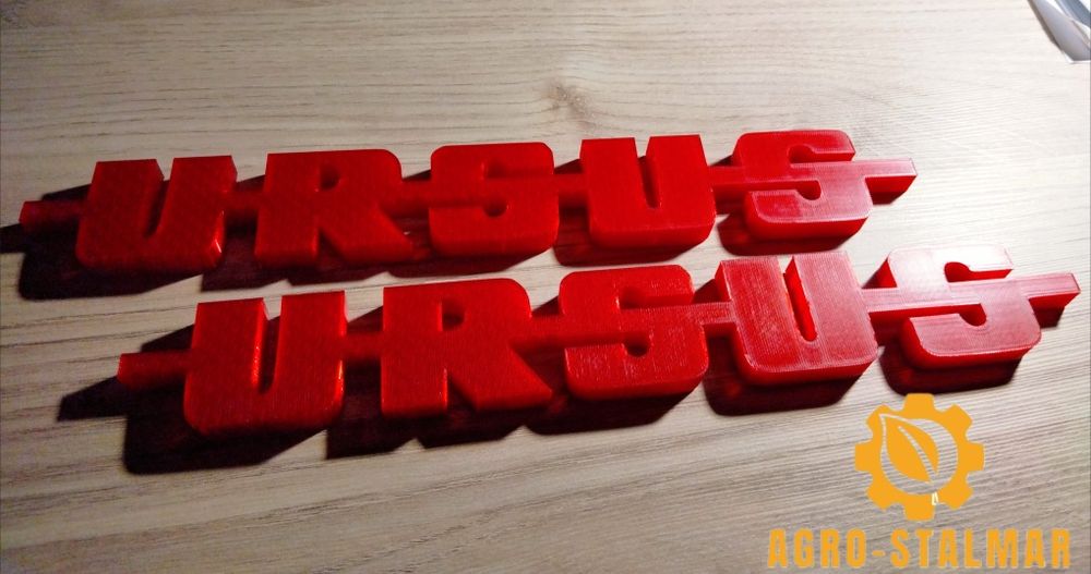 URSUS napis logo emblemat 3D zestaw 2szt mocny solidny PET-G