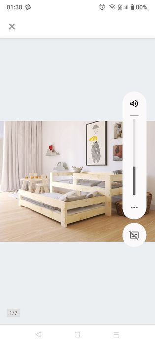 Używane ŁÓŻKO PODWÓJNE wysuwane dla dzieci