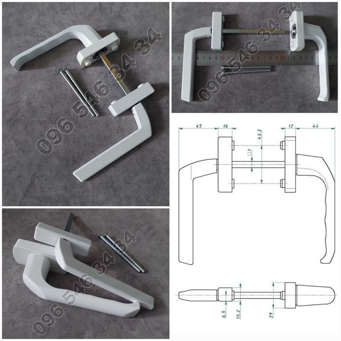 Двостороння балконна ручка (2-х сторонні ручки для балконних дверей)