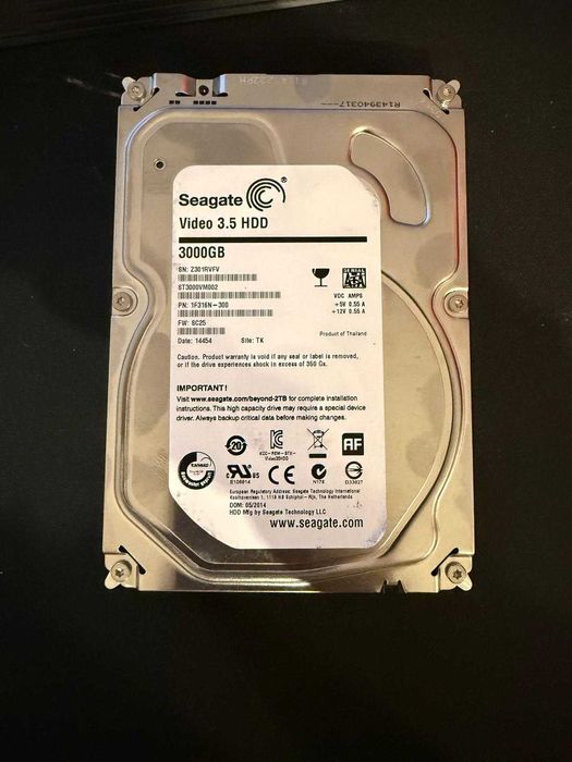 SEAGATE VIDEO 3.5 HDD 3TB 5.9K 64MB SATA III 3.5'' ST3000VM002