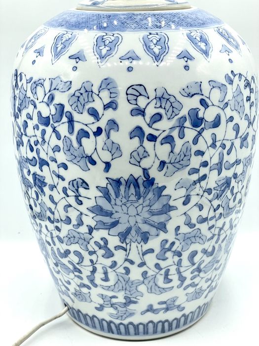 Grandioso candeeiro em ceramica chinêsa flôr lótus, sec 19