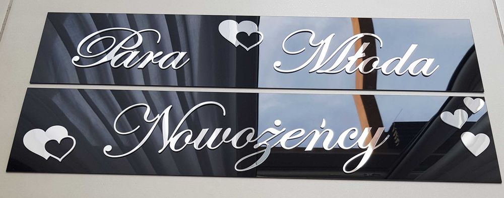 Rejestracja na ślubne auto,komplet 2 sztuki
