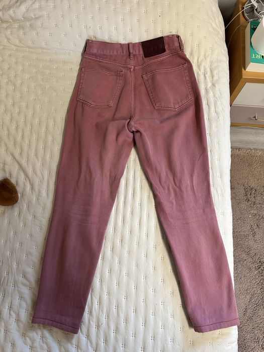 Calça de ganga cor de rosa com 4 botões